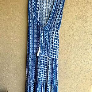 Blue and white cover up:dress